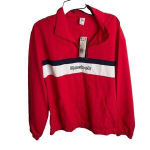 Reebok Men's Retro Colorblocked Quarter-Zip Popover - Red/navy/white Size S